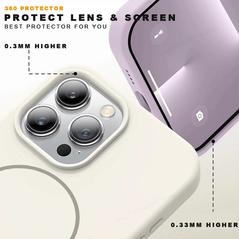 MagSafe Magnetic Phone Case – Shockproof Silicone Cover for iPhone 12–17 Series