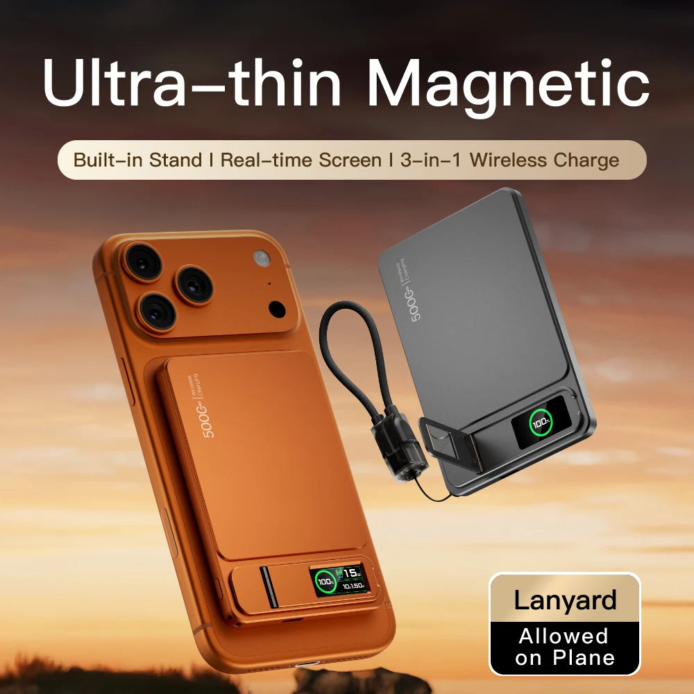 3-in-1 MagSafe Magnetic Power Bank – 20W Fast Charge for iPhone 17/16 & Apple Watch | AKT TECH