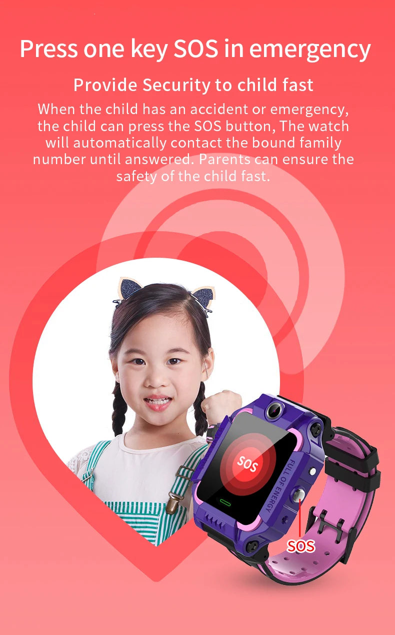 Kids SOS Smartwatch – SIM Card, Dual Camera, LBS Tracking, IP67 Waterproof | AKT TECH