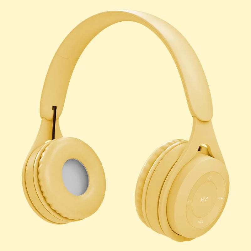 Macaron Headphones Kids Wireless Bluetooth Headphone Stereo Headband Gaming Headset with Mic Gamer Girl Gift for Mobile Tablet