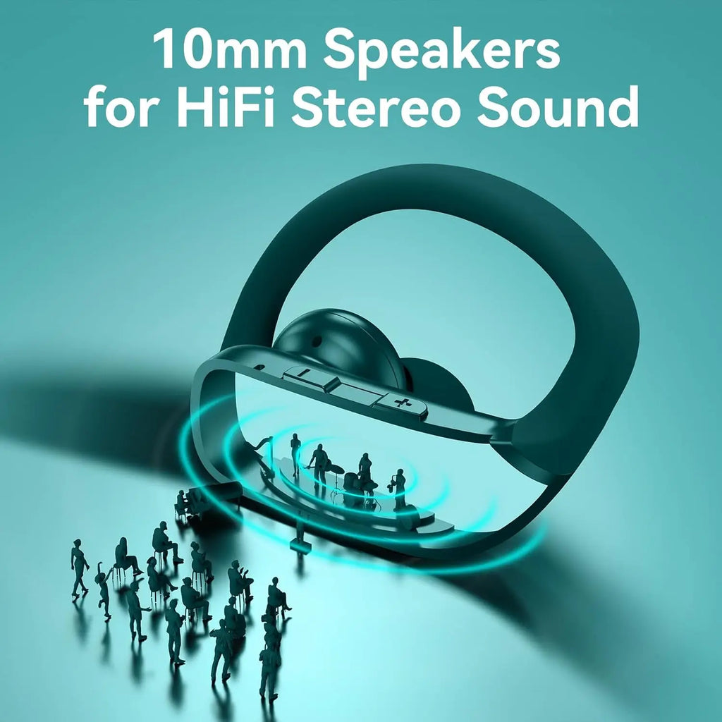 Ear Buds Wireless Earbuds Bluetooth Headphones with 80H Playtime LED Display Case, Over-Ear Hook with Mic, Stereo Sound