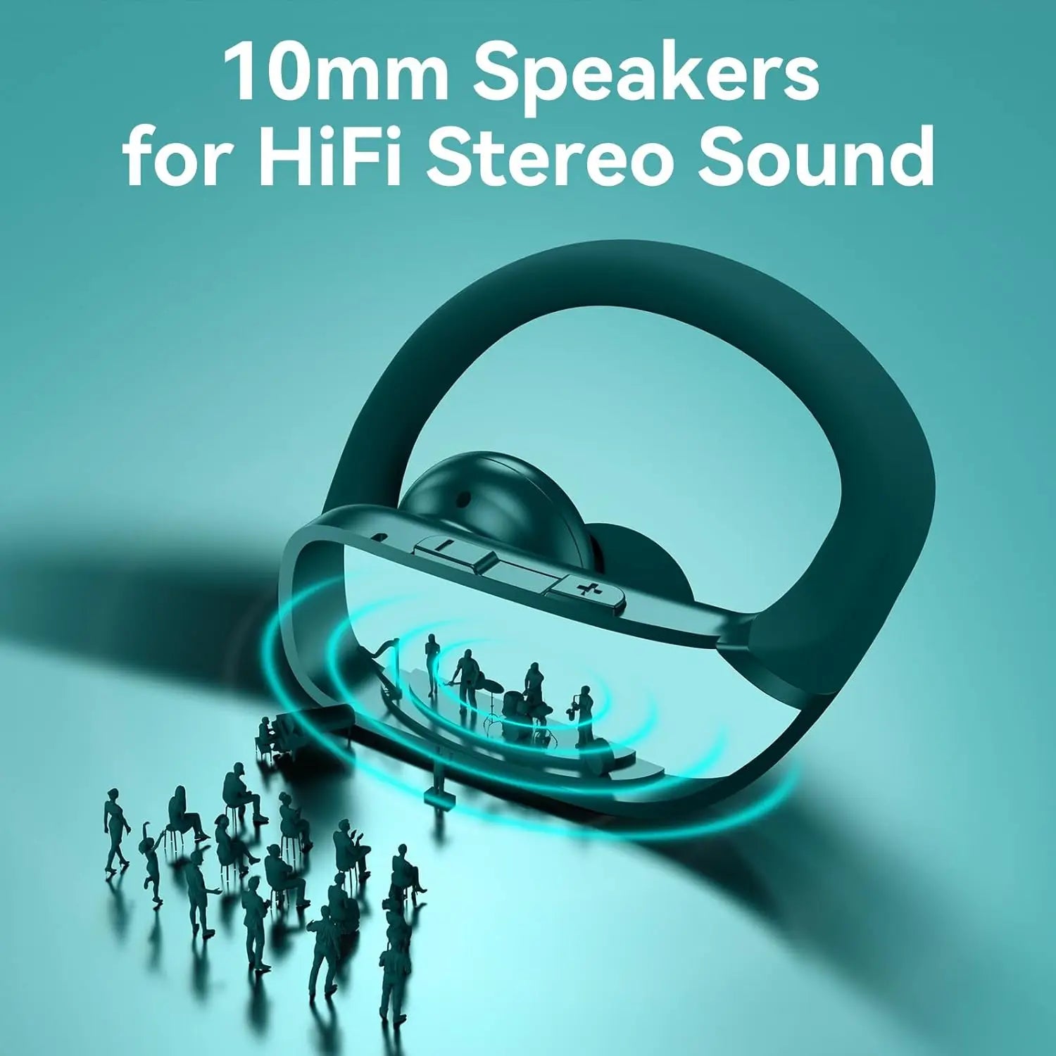 Ear Buds Wireless Earbuds Bluetooth Headphones with 80H Playtime LED Display Case, Over-Ear Hook with Mic, Stereo Sound