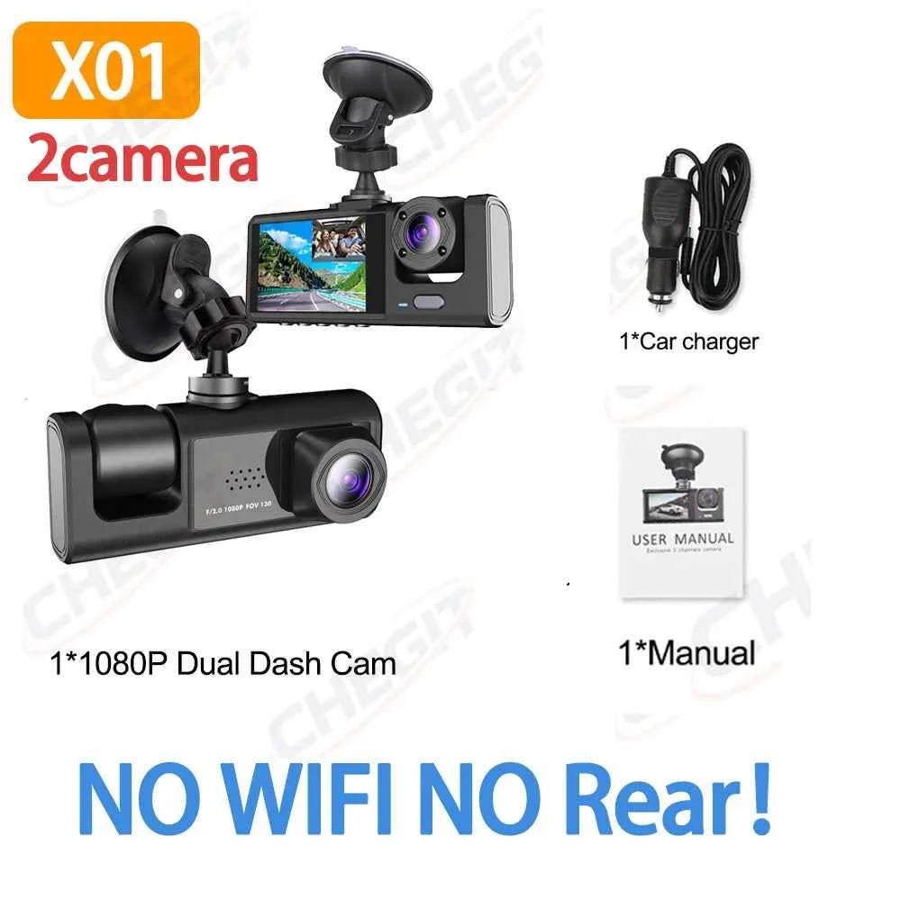 3 Channel WiFi Dash Cam – Front, Interior & Rear 1080P Night Vision | AKT TECH