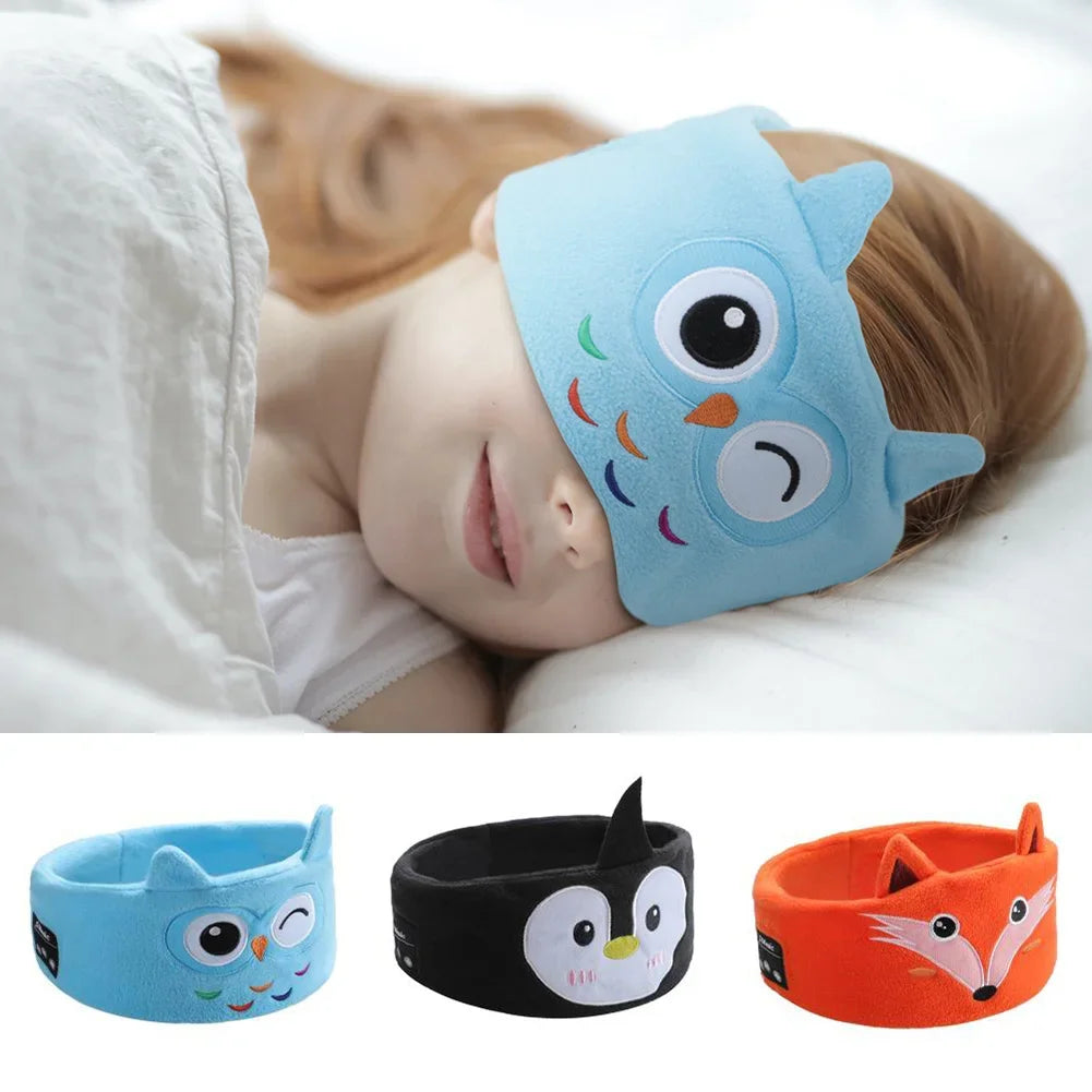 Bluetooth Headphone Kid Sleep Mask Bluetooth 5.0 Stereo Music Player Support Handsfree Soft Music Headband For Children Gifts