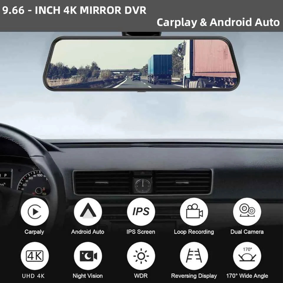 4K WiFi Dash Cam with CarPlay, Android Auto & GPS – HD Night Vision | AKT TECH