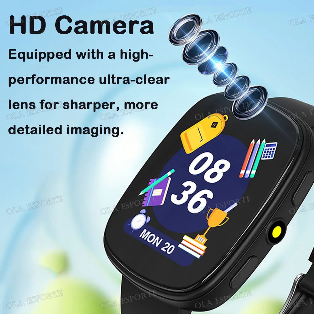 Kids Games Smartwatch 1.83''HD Screen Camera Interesting Games Sleep Monitoring Alarm Clock Calculator Children Watch Gifts HW12