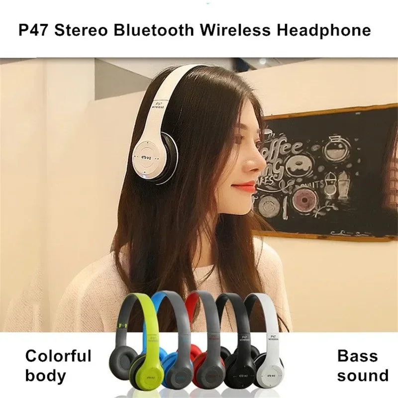 P47 Kids Wireless Bluetooth Headphones – Foldable, HIFI Bass, Built-in Mic | AKT TECH