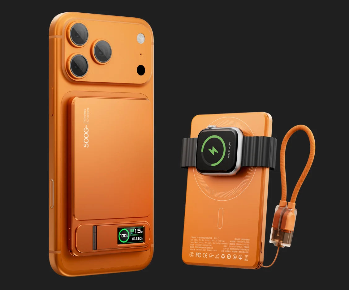 3-in-1 MagSafe Magnetic Power Bank – 20W Fast Charge for iPhone 17/16 & Apple Watch | AKT TECH