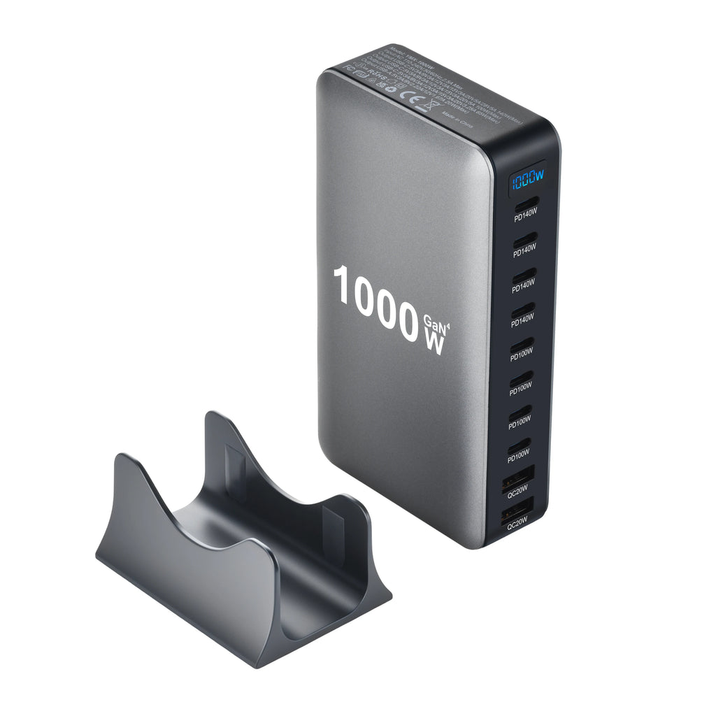 1000W 10-Port GaN Desktop Charging Station – 140W PD Fast Charge for MacBook, Laptop & Phone | AKT TECH