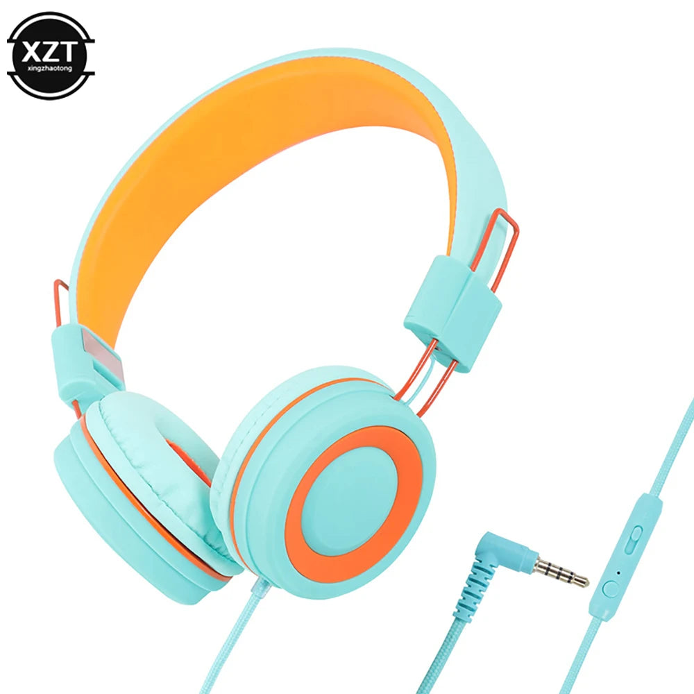 Kids Wired Headphones with Mic – Foldable, Volume-Safe, 3.5mm | AKT TECH