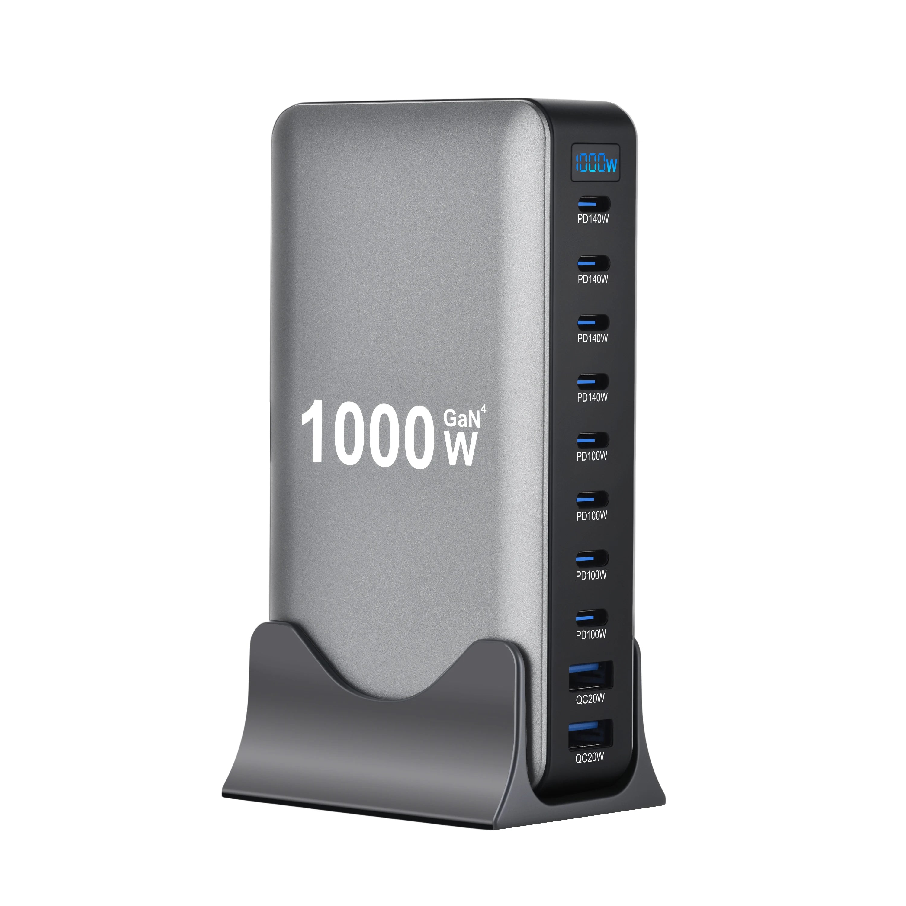 1000W 10-Port GaN Desktop Charging Station – 140W PD Fast Charge for MacBook, Laptop & Phone | AKT TECH