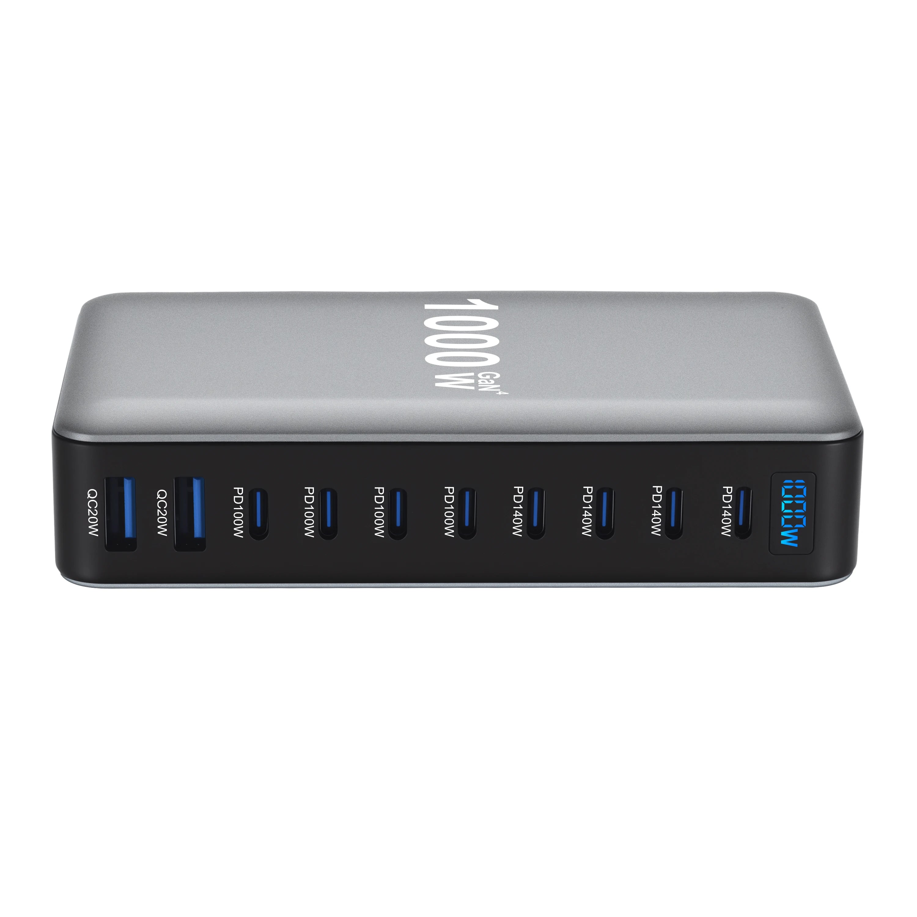 1000W 10-Port GaN Desktop Charging Station – 140W PD Fast Charge for MacBook, Laptop & Phone | AKT TECH