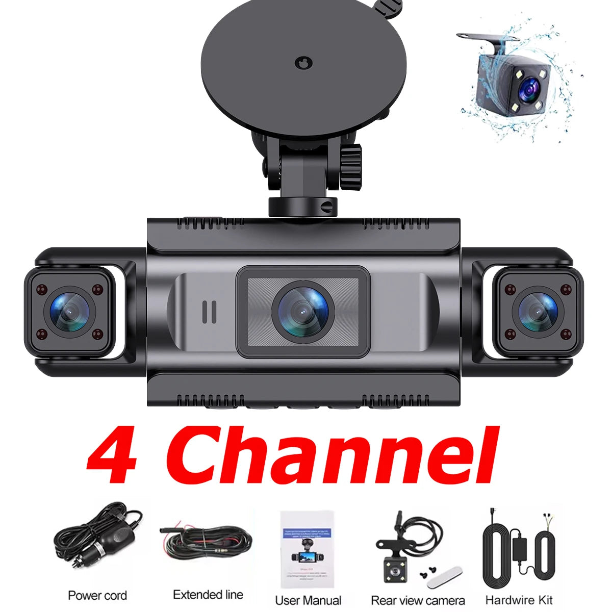 4 Channel 360° WiFi Dash Cam – Front, Rear, Left & Right Night Vision | AKT TECH