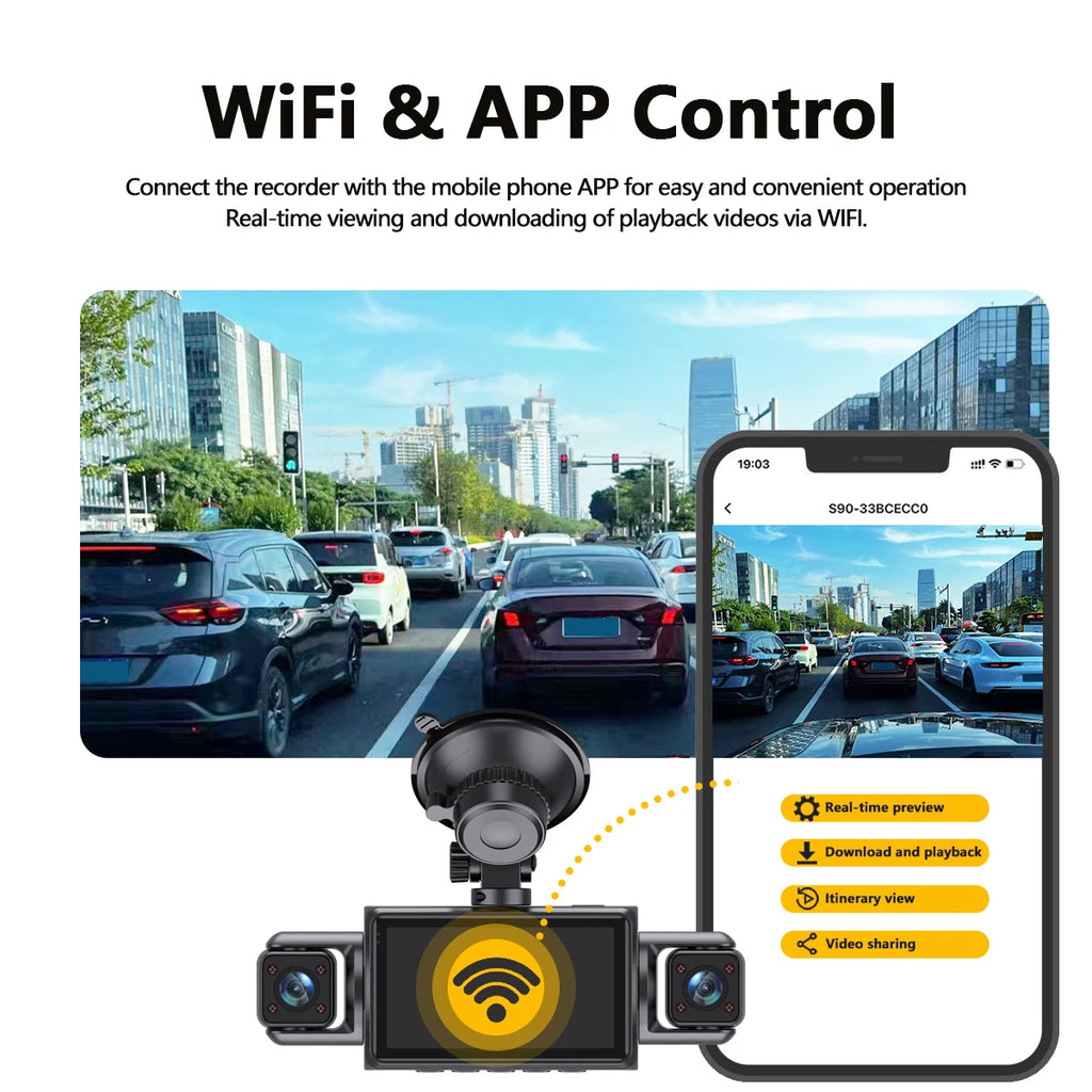 4-Channel 360° WiFi Dash Cam – 1080P Front, Rear, Left & Right Night Vision | AKT TECH