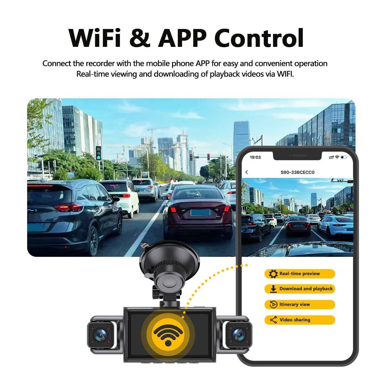 4 Channel 360° WiFi Dash Cam – Front, Rear, Left & Right Night Vision | AKT TECH