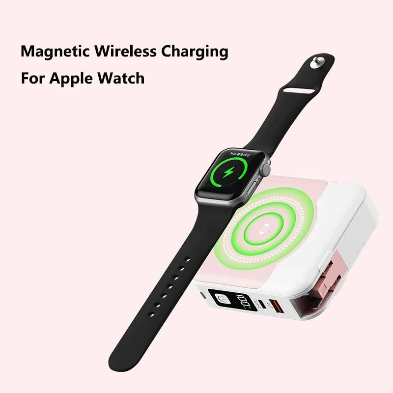 10000mAh MagSafe Power Bank with Built-in Cable & Wall Charger – 22.5W Fast Charge | AKT TECH