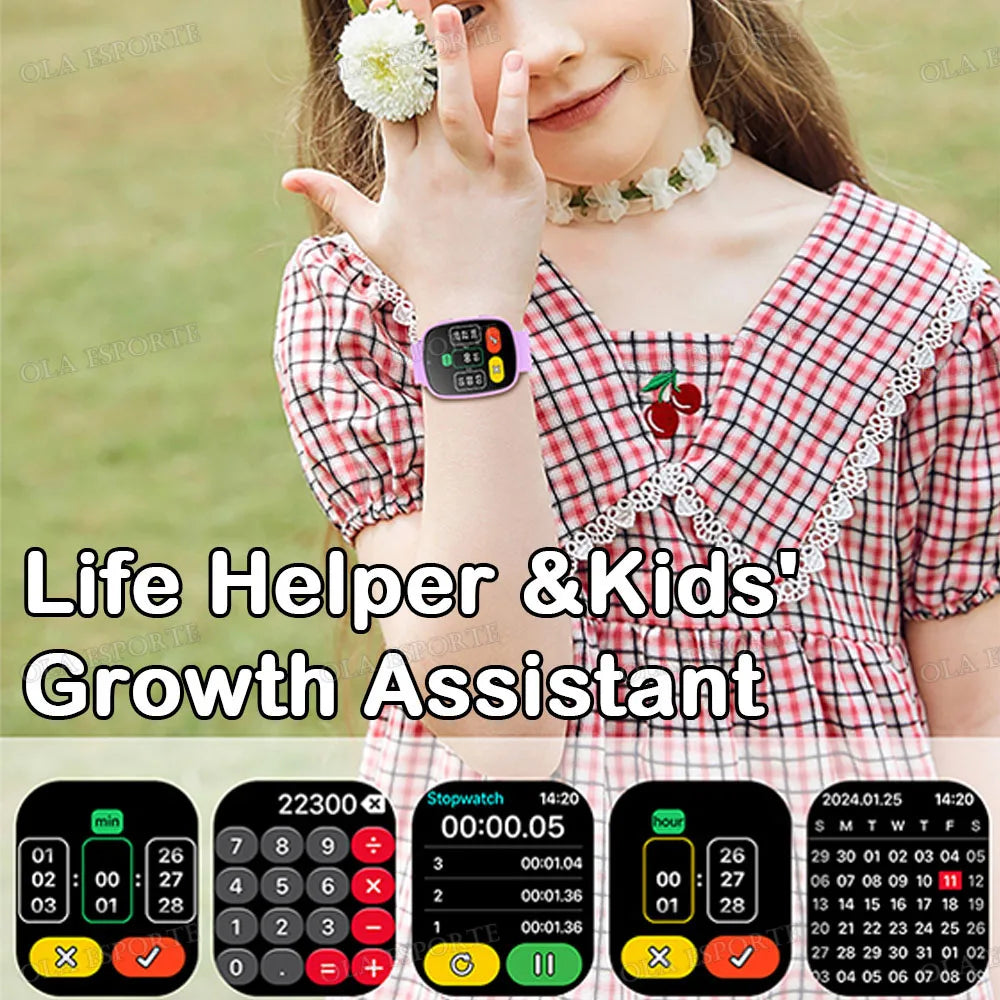 Kids Games Smartwatch 1.83''HD Screen Camera Interesting Games Sleep Monitoring Alarm Clock Calculator Children Watch Gifts HW12