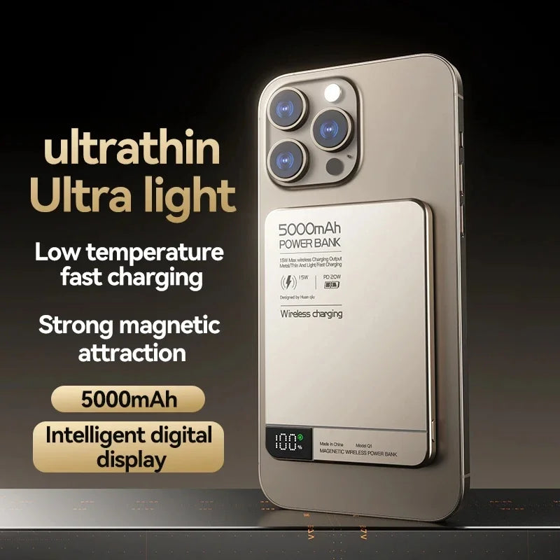 Ultra Wireless Magnetic Power Bank – 120W Fast Charge, MagSafe Compatible | AKT TECH