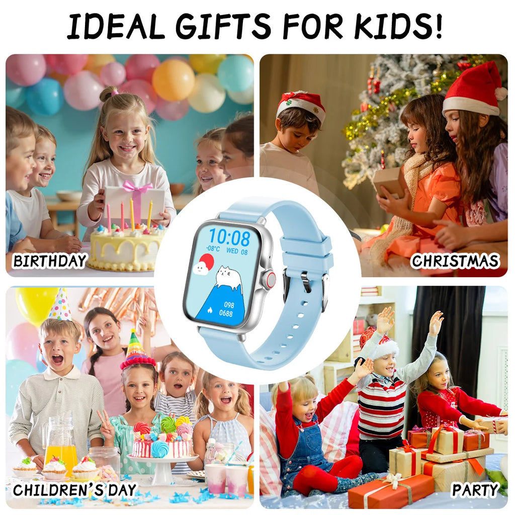 2026 Kids Smartwatch 1.83” HD Touch Screen Three-Ring Health Monitor Games Alarm Calculator Birthday Gift Watch for Children