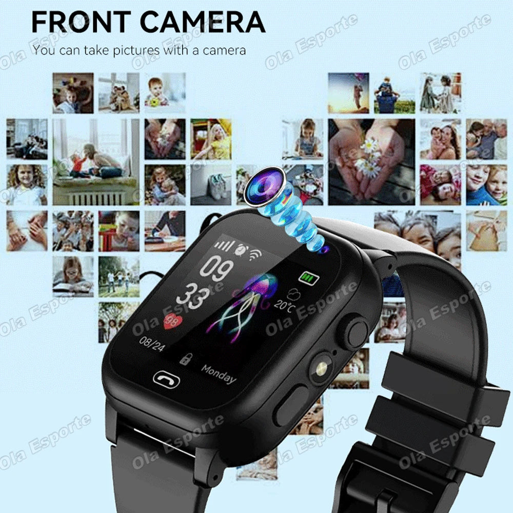 4G SIM Card Kids Smartwatch LBS GPS Positioning Wireless Calling Smart Watch USB Charging Sports Watches For Children 2026 New