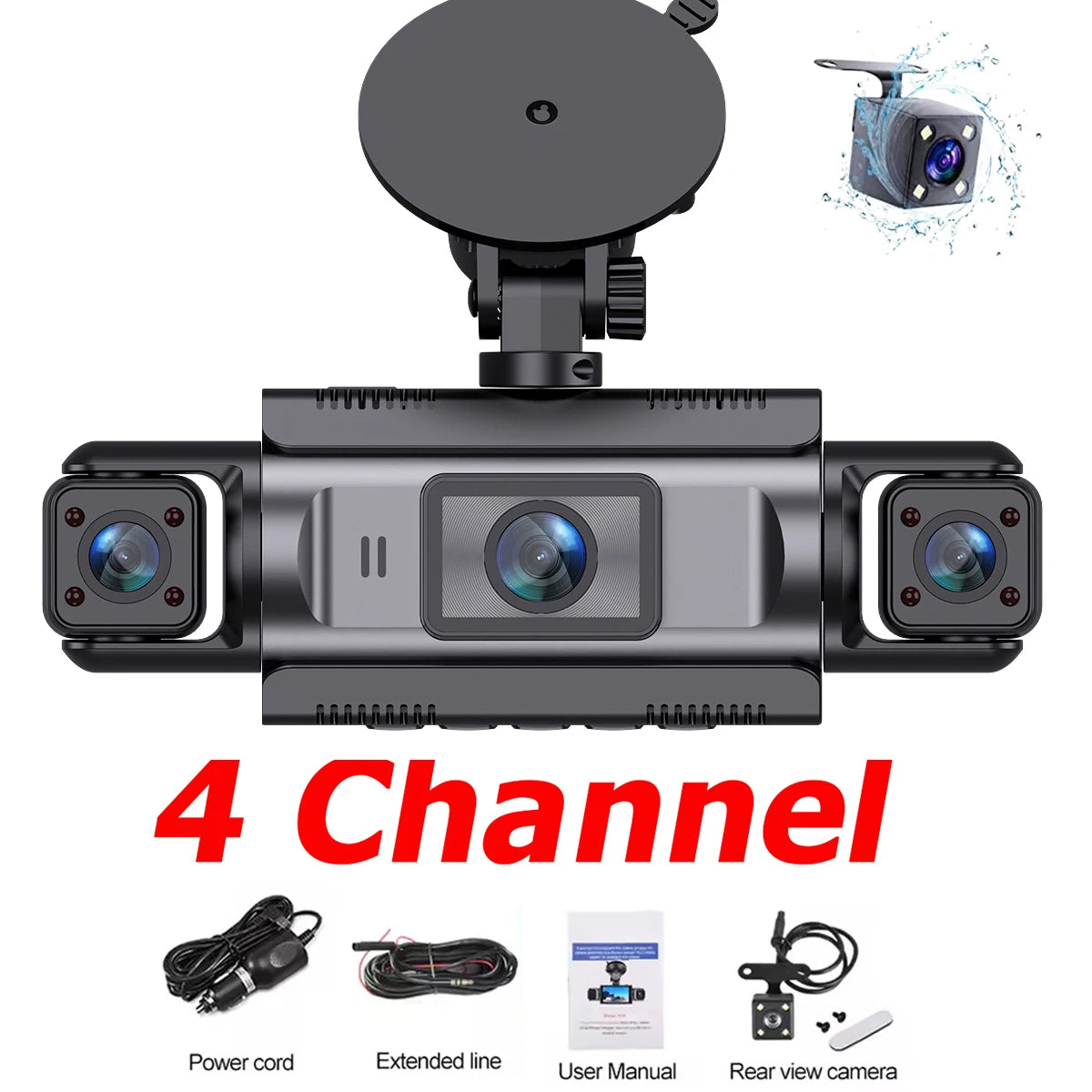 4 Channel 360° WiFi Dash Cam – Front, Rear, Left & Right Night Vision | AKT TECH