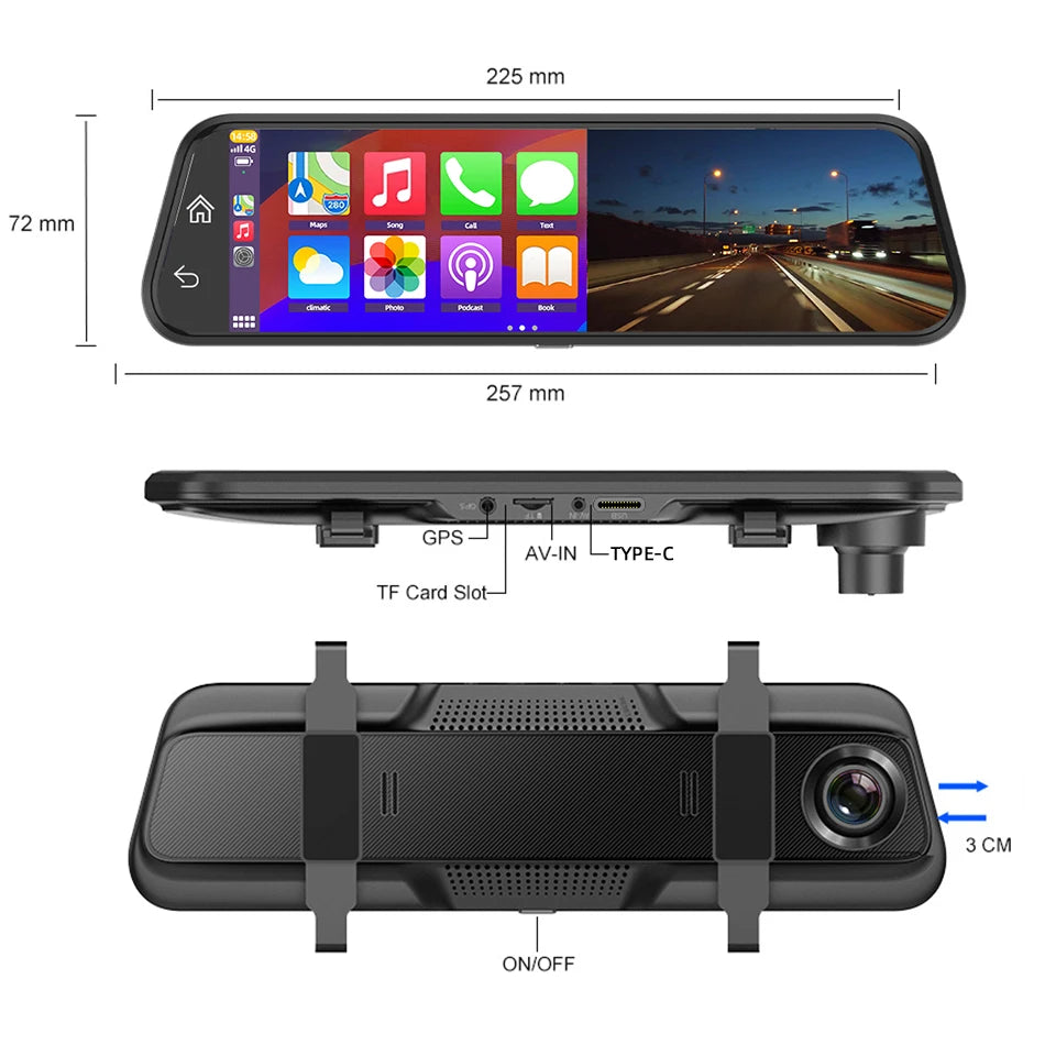 4K WiFi Dash Cam with CarPlay, Android Auto & GPS – HD Night Vision | AKT TECH