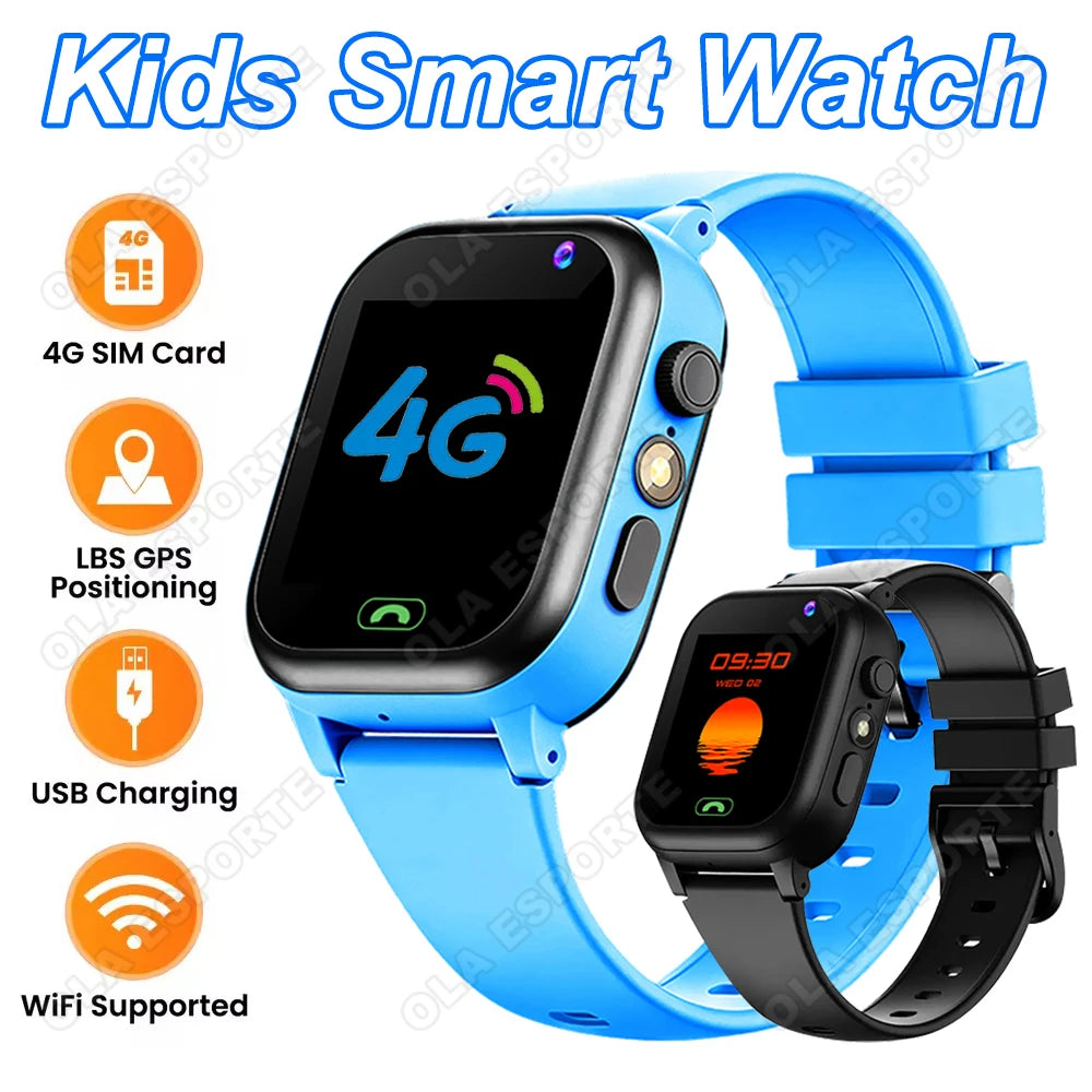 4G SIM Card Kids Smartwatch LBS GPS Positioning Wireless Calling Smart Watch USB Charging Sports Watches For Children 2026 New