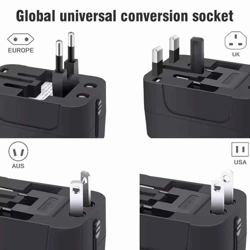 Universal Travel Power Adapter with Dual USB Ports