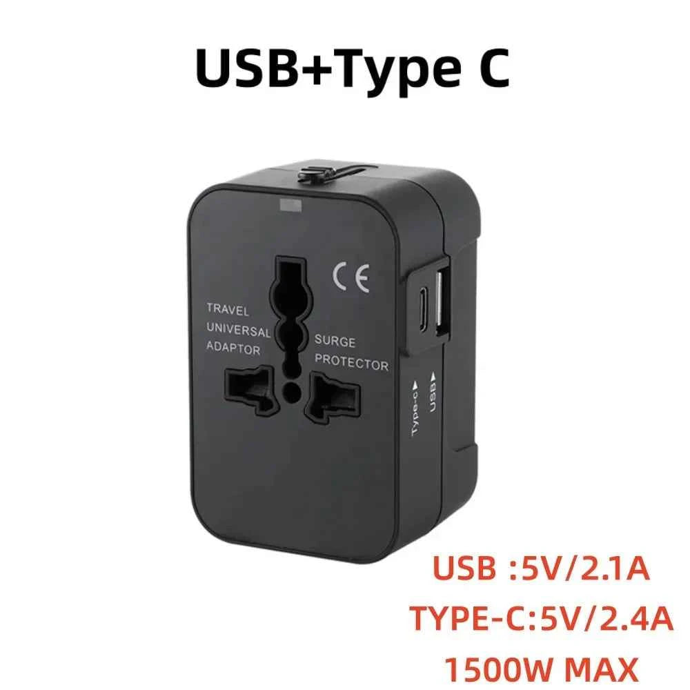 Universal Travel Power Adapter with Dual USB Ports
