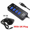 USB 3.0 Hub – 4-Port Powered Expander with Smart Charging Port | AKT TECH